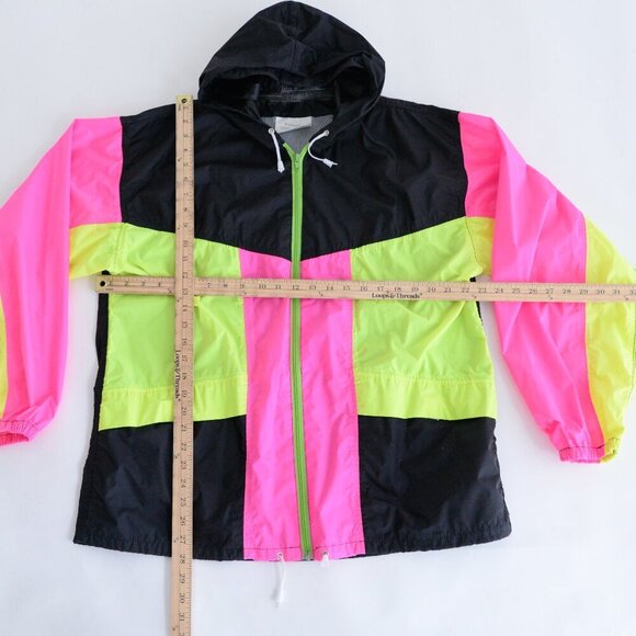 VTG Jemcor Impermeable Rain Wear Black Pink Nylon Zip Up Lined Waterproof Jacket - Picture 3 of 14